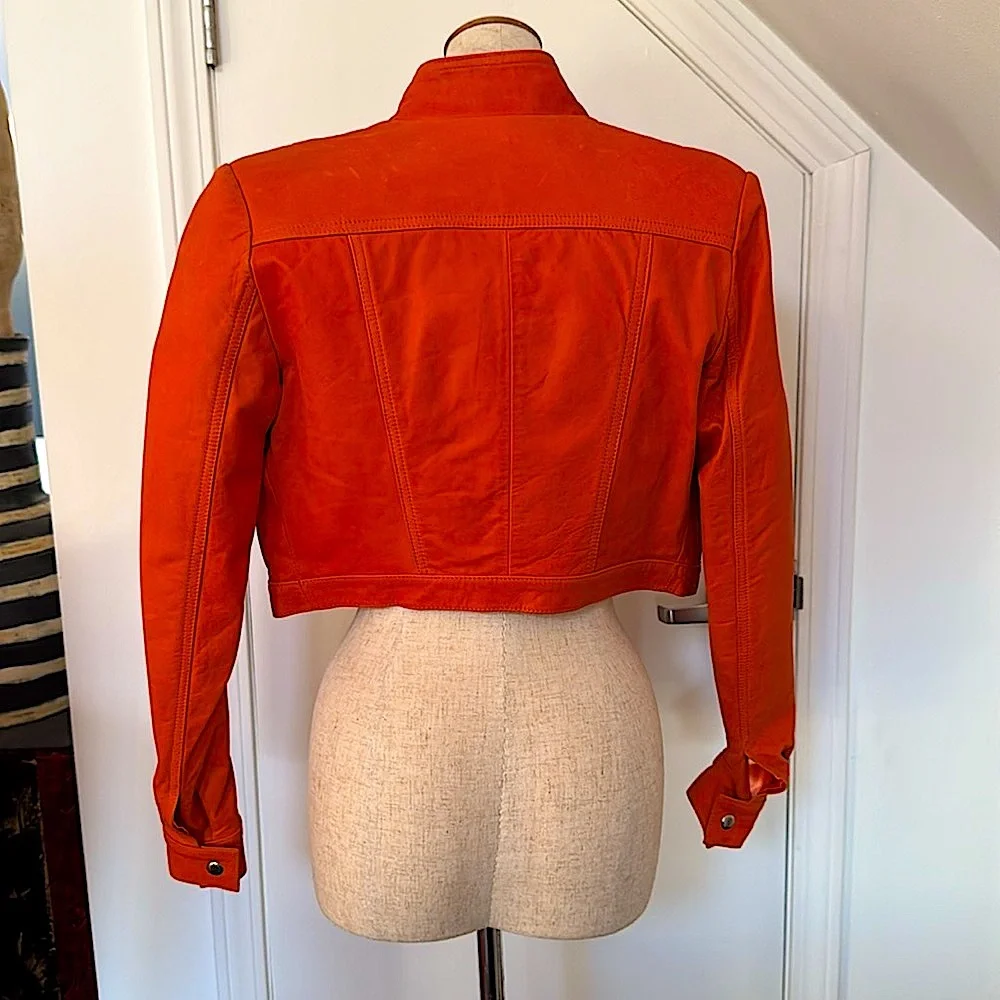 NWOT!! Cropped Leather Moto Jacket!!! - Picture 3 of 7